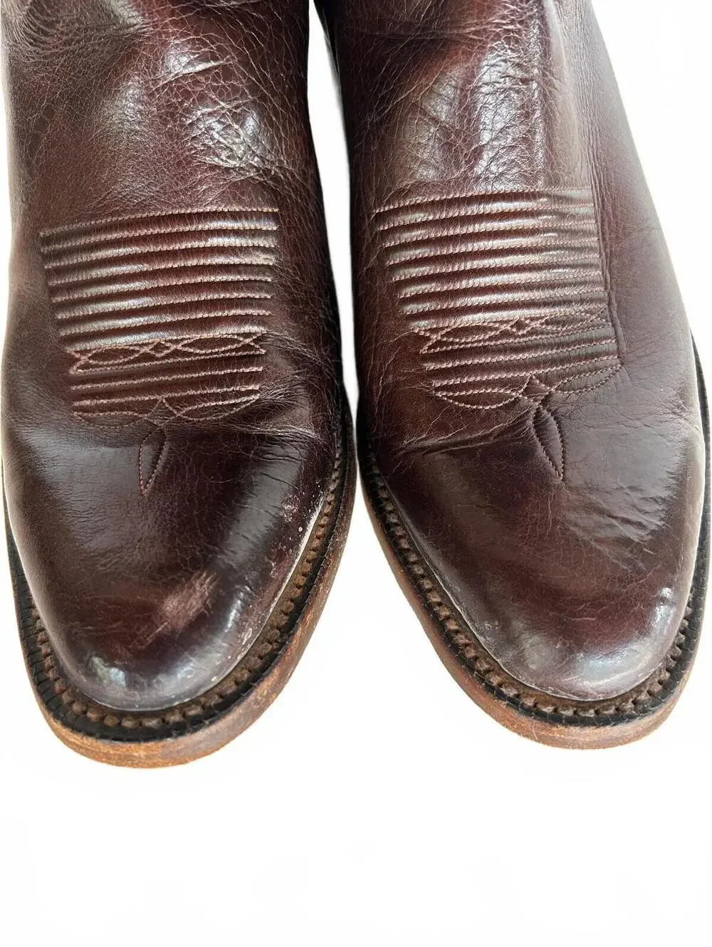 Lucchese Collins Chocolate Buffalo Leather Boots Men’s 10 D